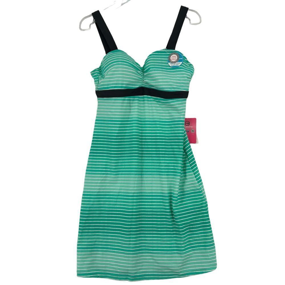 Free Country Dress Size S Aqua Stripe Sea to Shore Sundress Underwire Cups‎